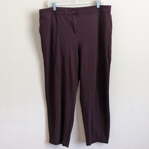 Eileen Fisher Flex Ponte Pant Women XL Maroon Stretch Comfy Office Minimalist